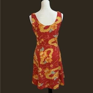 Tommy Bahama Red and Yellow Silk Dress size 6